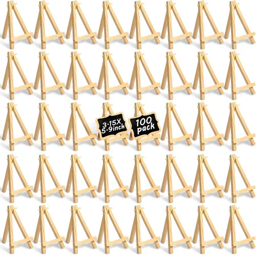 Miniatura 8 de Mimorou 100 soportes de caballete de madera pequeños, caballetes de lona de madera, para manualidades, trípode, pintura, soporte de mesa