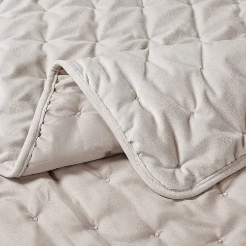 Miniatura 2 de Royal Hotel Bedding Edredón de terciopelo esponjoso tamaño individual XL, color beige terciopelo de 68 x 90 pulgadas, juego de 2 piezas, edredón