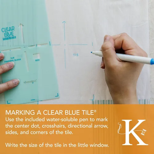 Miniatura 7 de Kimberbell Azulejos azules transparentes: juego esencial (32 piezas y 372 archivos de bordado) - Sistema completo para diseños personalizados