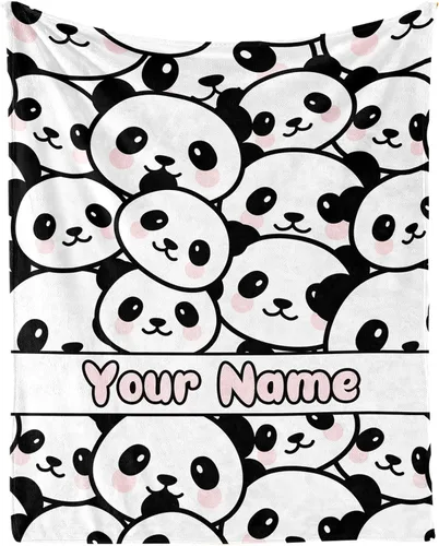 Miniatura 11 de Manta de panda para niños y niñas, con bonito diseño de panda impreso, manta para regazo de niños, silla, cálida y suave manta acogedora, 30 x 40