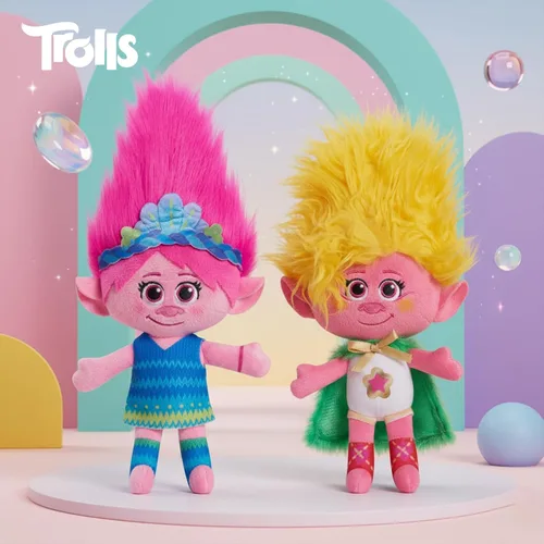 Miniatura 7 de DREAMWORKS TROLLS Unidos 8 pulgadas Conjunto de 2 piezas de peluche pequeño Poppy y Viva, animales de peluche, regalos para medias navideñas