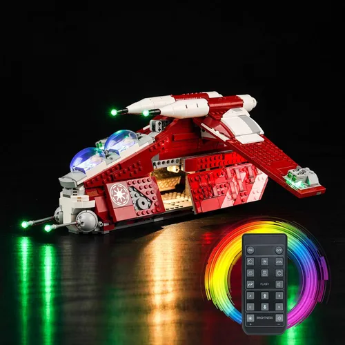 Miniatura 6 de BrickBling Kit de luces compatible con Lego The Clone Wars Coruscant Guard Gunship (sin modelo), luces creativas compatibles con Lego 75354, gran