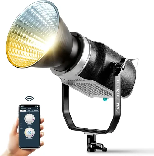 Miniatura 9 de GVM - Luz de video LED de 200 W con linterna Softbox, SD200D Kit de iluminación de estudio de fotografía con control Bluetooth/DMX, 93000lux@1.6 ft