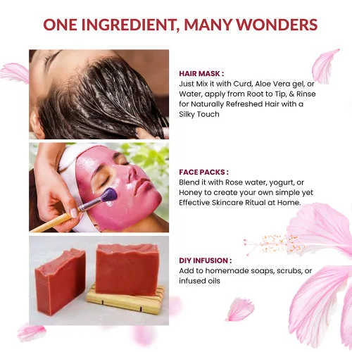 Miniatura 6 de Hibiscus Flower Powder 3.53 oz Polvo de hibisco crudo 100% puro para cabello, piel y té Vegano, sin OMG, sin gluten