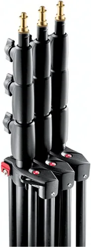 Miniatura 2 de Manfrotto 1004BAC - Soporte de luz maestro de aluminio acolchado de aire de 144 pulgadas con 4 secciones y 3 elevadores, color negro