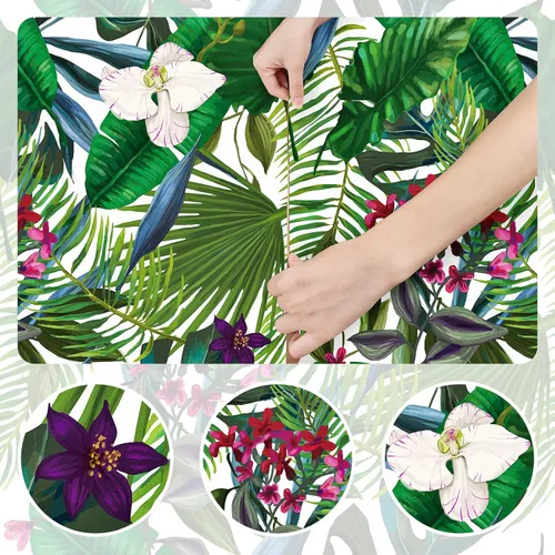 Miniatura 8 de Papel tapiz botánico para despegar y pegar, papel de contacto floral verde para paredes, autoadhesivo para plantas, hojas, selva, papel tapiz