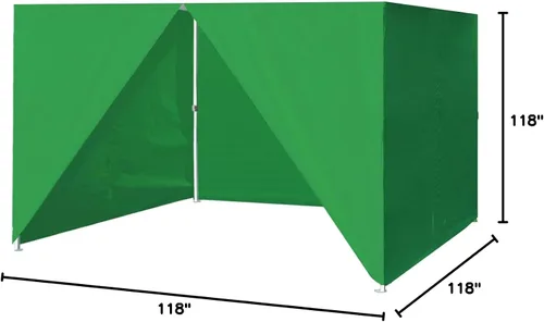 Miniatura 7 de Eurmax Paredes con cremallera completa de Estados Unidos, para carpa de 8 x 8 pies, solo 4 paredes (verde kelly)