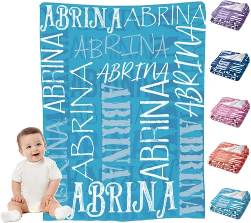 Miniatura 14 de Mantas de bebé personalizadas para niño, manta suave personalizada con nombre para niños, regalos personalizados para bebés recién nacidos, manta