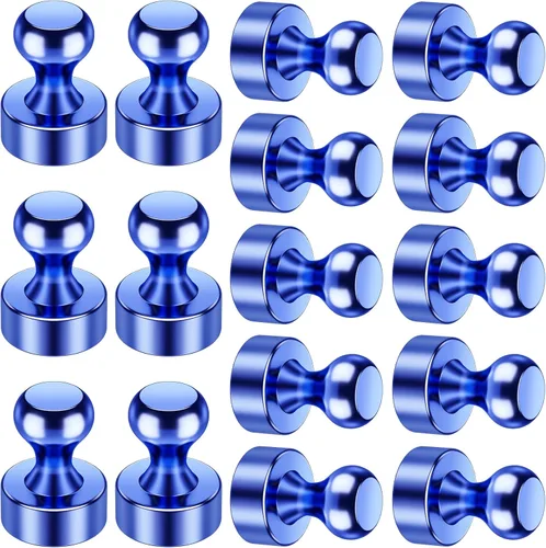 Miniatura 29 de 24 imanes de nevera, imanes para refrigerador, pequeños imanes fuertes, imanes de pizarra blanca para refrigerador, pasadores magnéticos para Negro
