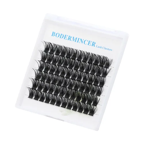 Miniatura 6 de Bodermincer 72 paquetes de racimos con pegamento de efecto 3D, extensiones de pestañas individuales, estilo natural (0.394 pulgadas)
