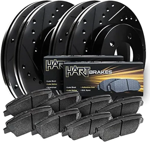 Hart Brakes Kit de frenos y rotores traseros delanteros | Pastillas de freno delanteras y traseras| Rotores y pastillas de freno | Pastillas de