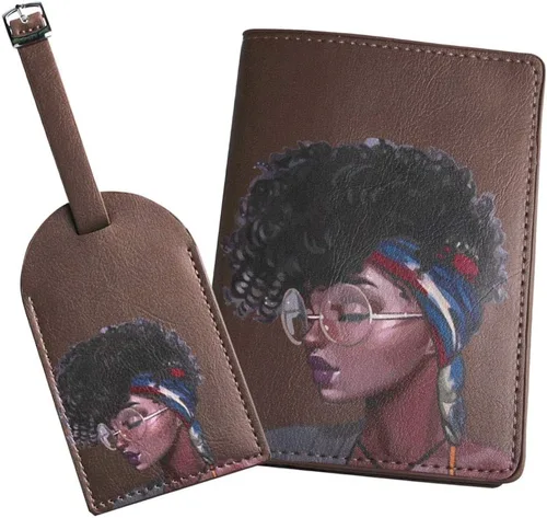 Juego de portaequipajes para mujer afroamericana