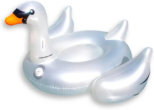 Miniatura 10 de SWIMLINE Flotador Original 90621 de Cisne Inflable Gigante para Piscina Flotador Montable de Descanso con Patas Estables Alas Grande Montable