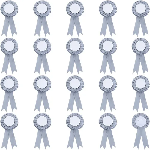 Miniatura 10 de CRASPIRE 20Pcs Blank Award Ribbons First Place Prize Dodger Blue 6.1 x 2.9In Flat Round Winner Victory Recognition Polyester Rosette Badge Brooches
