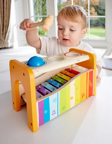 Miniatura 2 de Banco para tocar música con xilófono de Hape, talla única , Amarillo