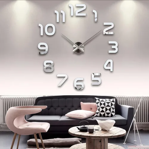 Miniatura 7 de FASHION in THE CITY Reloj de pared de superficie de espejo 3D DIY, relojes decorativos de pared de gran tamaño, relojes silenciosos sin tictac