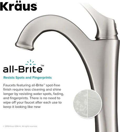 Miniatura 7 de Kraus KVF-1200SFS Arlo - Grifo de baño, acero inoxidable sin manchas Manchas libres de manchas