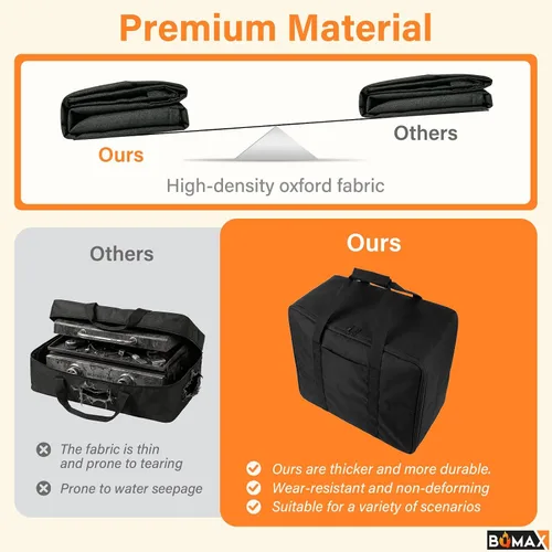 Miniatura 6 de BQMAX Bolsa de transporte para plancha Blackstone 17/22 con capucha y soporte, compatible con Blackstone 5035 bolsa de transporte para parrilla negra