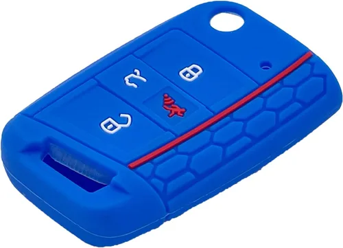 Miniatura 6 de Paquete de 2 fundas de silicona suave para llavero VW Golf Alltrack Sportwagen GTI Tiguan Atlas Polo Skoda Octavia, Azul+Rosa, Pequeño