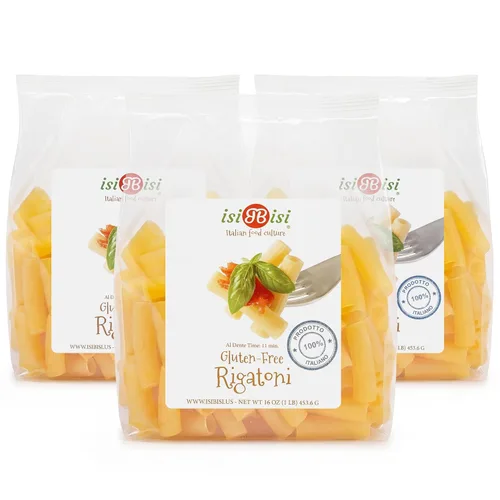Miniatura 10 de isiBisi Muestra de pasta sin gluten, paquete de 3 – Penne, Baby Mafalda, Spirali Noodles – Sin OMG, vegano, fabricado en Italia