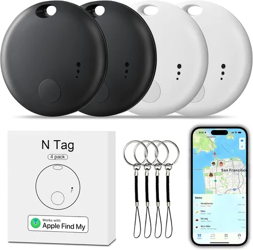 Miniatura 8 de Etiqueta Rastreadora Paquete de 4 Rastreadores Bluetooth, Localizador de Etiqueta Inteligente Dispositivo de Rastreo, Buscador de Llaves