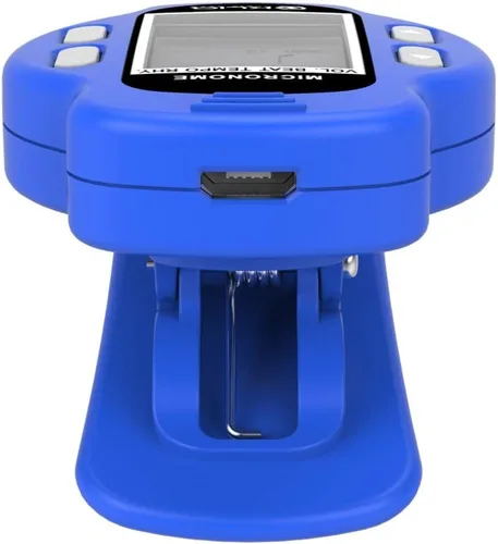 Miniatura 8 de KLIQ MicroNome - Mini metrónomo digital recargable - con altavoz (volumen digital, ajuste de ritmo y tempo) diseñado para su uso con piano, Azul