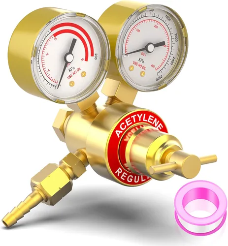 Miniatura 8 de MEANLIN MEASURE Regulador de oxígeno Medidores de gas de soldadura CGA 540 Regulador de antorcha de corte, salida 0-100PSI Entrada 0-4000PSI Medidor