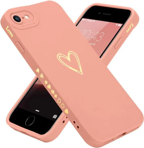 Miniatura 12 de Teageo Funda para iPhone SE 2022, SE 2020, iPhone 7, iPhone 8 para mujeres y niñas, bonita funda de lujo con forma de corazón