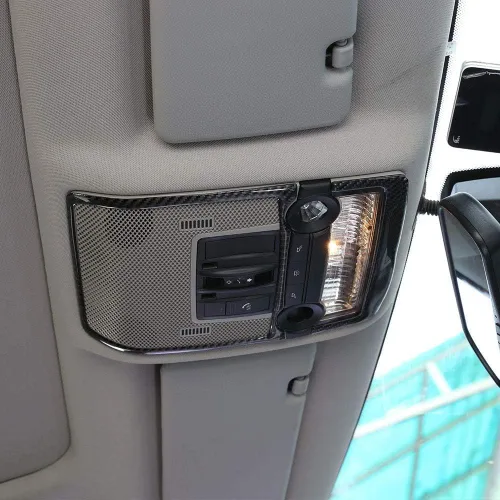 Miniatura 4 de Pegatinas de marco de luz de lectura de techo de fibra de carbono suave para BMW X5 E70 X6 E71 2008-2013 (fila delantera)