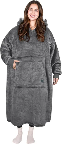 Miniatura 50 de Tirrinia Sudadera Manta de Gran Tamaño con Capucha, Mantas Sherpa Esponjosas Vestibles, Manta Sudadera Reversible y Acogedora, Regalo para Adultos #