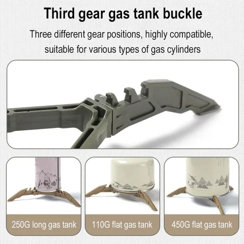 Miniatura 3 de Estabilizador de lata de combustible para estufas de campamento, trípode plegable para cartucho, soporte de trípode, mini plegable para acampar al