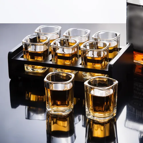 Miniatura 5 de PARACITY Juego de 6 vasos de chupito de base pesada, vasos de chupito cuadrados de tequila transparente a granel de 2 onzas con base pesada, regalo