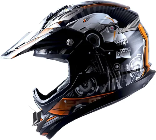 Miniatura 22 de 1Storm Casco de motocross para adultos, todoterreno, MX, BMX, ATV, motocross, mecánico, HGXP14B, fibra de carbono, negro, HGXP14B