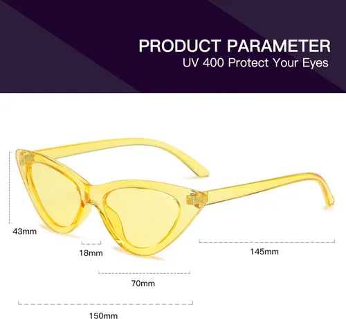 Miniatura 2 de Lentes de sol retro para mujer, con marco de plástico y diseño con estilo ojo de gato YOSHYA