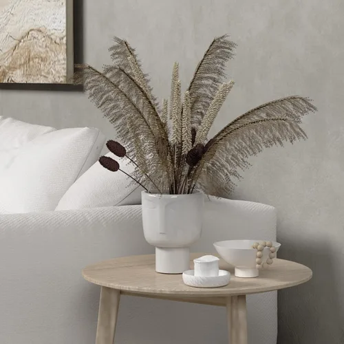 Miniatura 5 de Macetas para plantas de interior – Macetas altas de cerámica de riego automático de 7 pulgadas, maceta blanca mate con drenaje y maceta