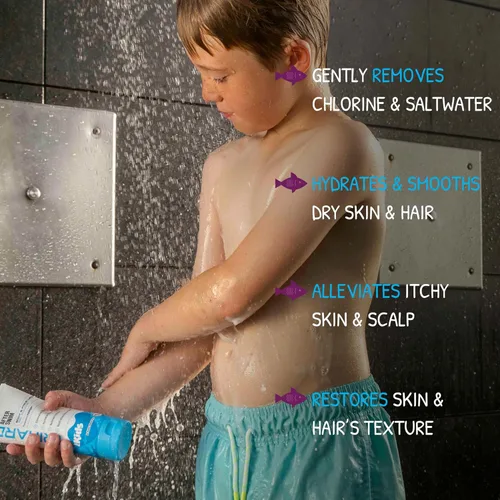 Miniatura 2 de TRIHARD Kit de eliminación de cloro para niños, champú, lavado facial y corporal para el cabello y la piel de los niños, limpiador suave después