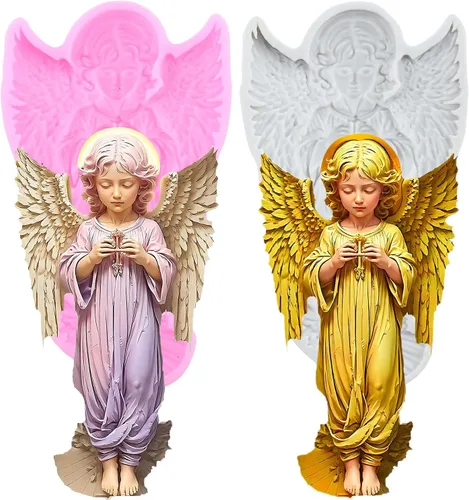 Miniatura 23 de Angel Baby - Moldes de silicona para decoración de pasteles, decoración de cupcakes, pasta de chicle de chocolate, juego de 4