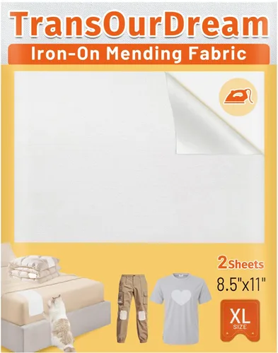 TransOurDream Tru-White - Parches de tela para planchar para ropa, parche de reparación extra grande para ropa, jeans, sábanas, funda de edredón,
