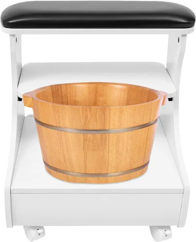 Miniatura 12 de Carrito de baño de pies de pedicura con ruedas, soporte de manicura, carrito portátil de esteticista para salón de belleza o spa de tecnología