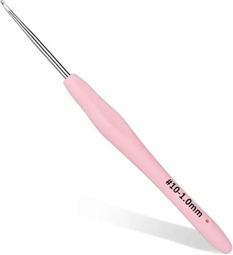 Miniatura 13 de SHWAKK Small Crochet Hook, 0.5 mm Lace Ergonomic Crochet Hook, Tiny Crochet Needles for Arthritic Hands, Knitting Needles with Soft Handle Beginners