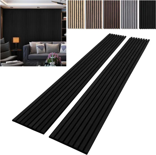 Miniatura 10 de YLL YLL Paneles de Pared de Madera YLL YLL Paneles de Pared Acústicos para Decoración de Pared Interior Dos 94.68" x 12.79" Panelado de Listones