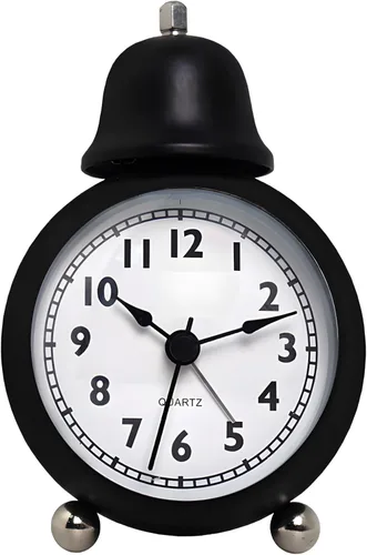 Maxspace Reloj despertador clásico vintage, reloj despertador analógico retro de 3.5 pulgadas, cuarzo silencioso sin tictac con luz nocturna, reloj