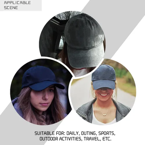 Miniatura 7 de Gorro de béisbol con texto en inglés "That's Whats I Do I Fix Stuff and I Know Things" para mujer, diseño gráfico lavado de mezclilla ajustable