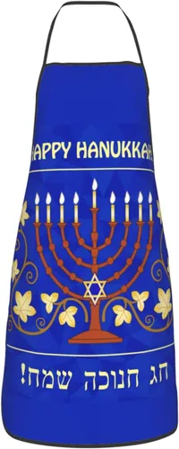 Miniatura 14 de Delantal de Hanukkah feliz ajustable para cocinar, babero de cocina para cocinar