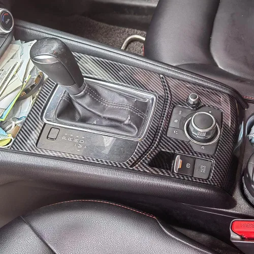 Miniatura 4 de AOKIO Cubierta de Panel Trim de Palanca de Cambios de Consola Central Interior para Accesorios Mazda CX5 CX-5 2017 2018 2019 2020 2021 2022 2023