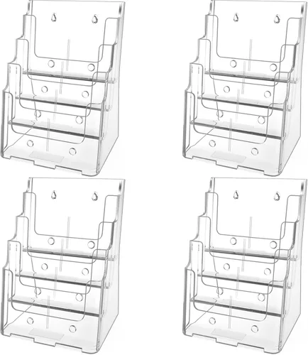 Miniatura 11 de MaxGear Soporte acrílico para folletos de 8.5 x 11 pulgadas, organizador de literatura transparente de 4 niveles, soporte para revistas, con divisor