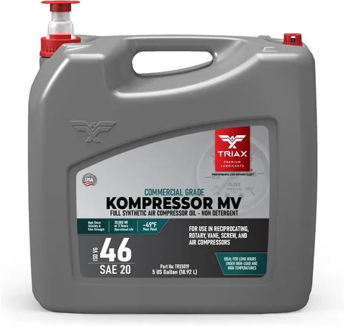 Miniatura 10 de TRIAX Kompressor MV 46 SAE 20, Aceite para Compresor de Aire Completamente Sintético, Multi-Vis para Rotativo, de Paletas, de Tornillo