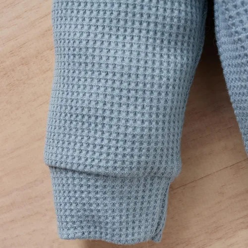 Miniatura 3 de Conjunto de 2 piezas acanalado de manga larga para bebé recién nacido, para otoño e invierno, conjunto de 2 piezas