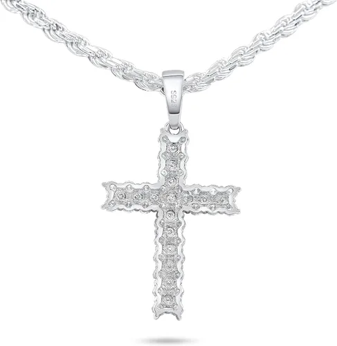 Miniatura 7 de VVS1 - Colgante de cruz de moissanita para hombres y mujeres, chapado en oro de 18 quilates, plata de ley 925 maciza, color D, solo colgante