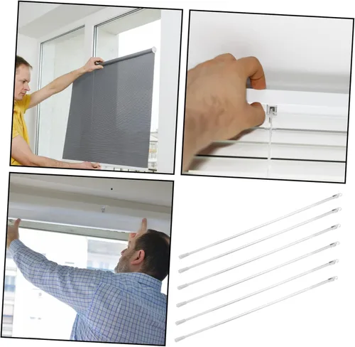 Miniatura 7 de Healeved Paquete de 6 varillas de acrílico para barras de ventana, barras verticales, persianas verticales transparentes, accesorios
